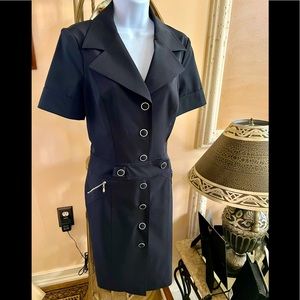 Escada for Neiman Marcus Shirtdress-Short Sleeve Button Down Dress